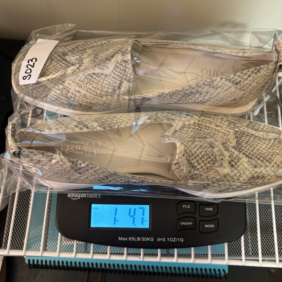 Franco Sarto Boston Loafer Womens Size 9 Gray/White Snakeskin Slip-On Flats Chic - Picture 15 of 15